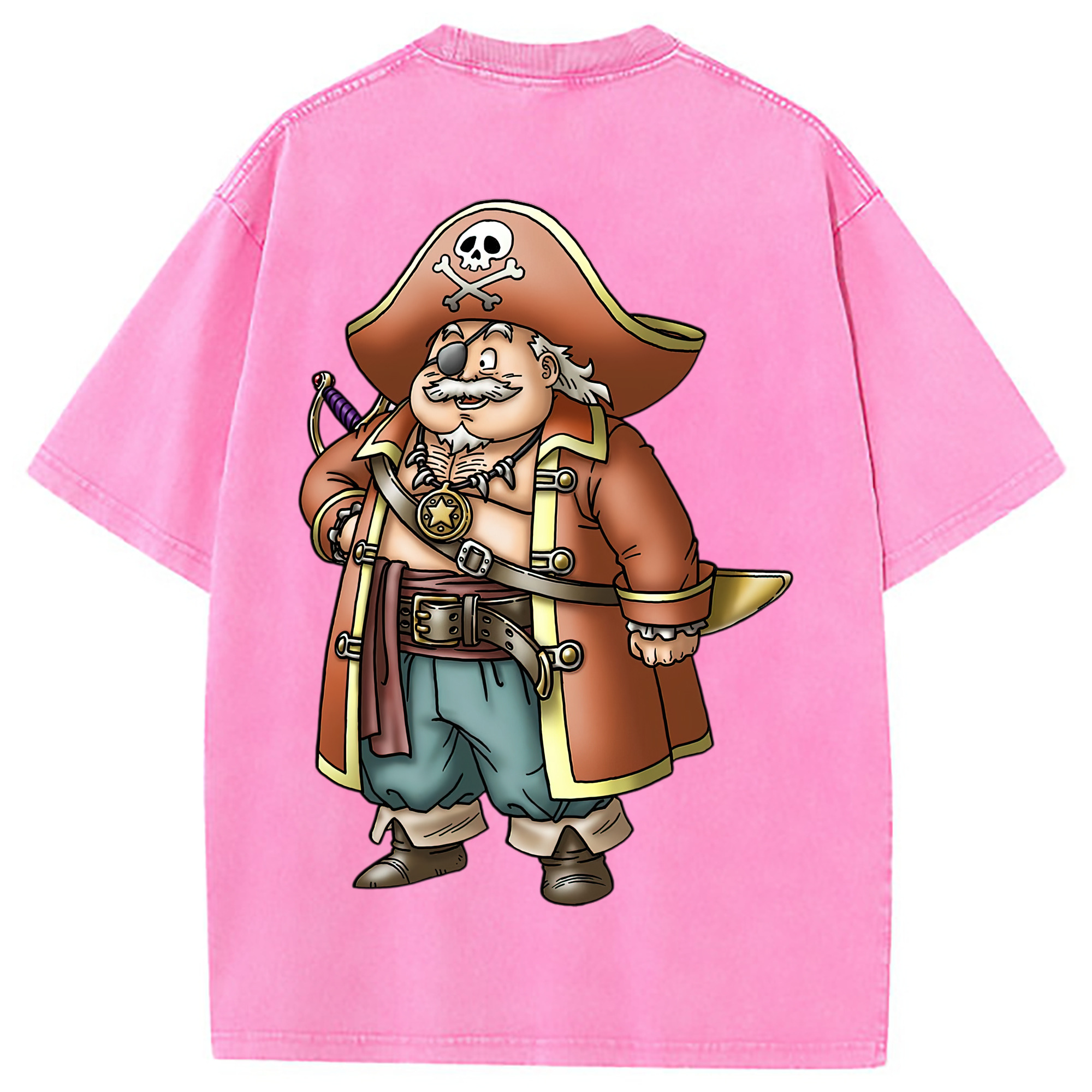 （画像用） ドラゴンクエスト Doragon Kuesuto Dragon Quest 綿100% ヴィンテージ風 半袖Tシャツ（背面プリント）